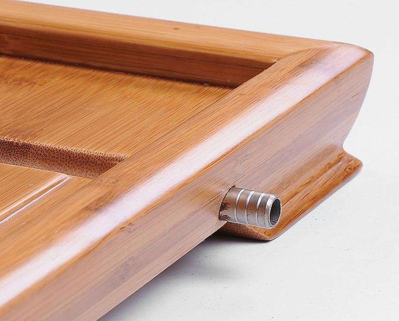 A drain hole on the tea tray