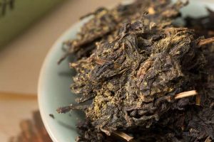 Fuzhuan brick tea is famous for its vast golden flowers