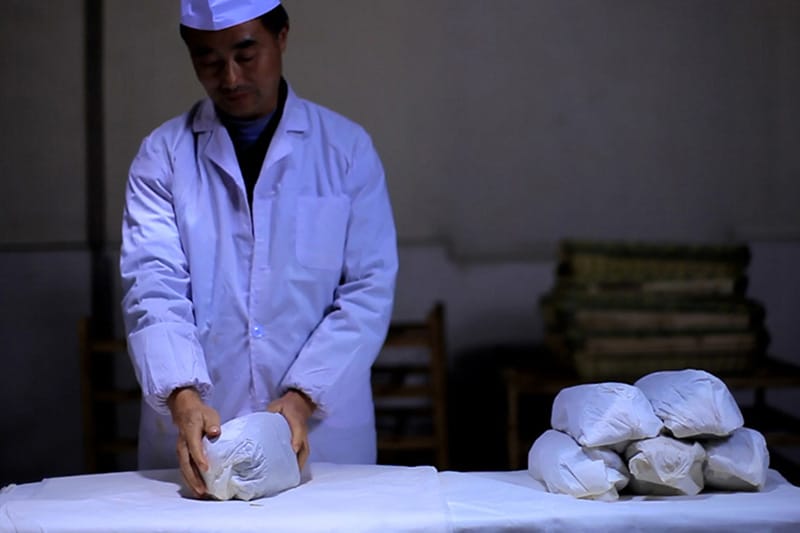 Tea master sealing yellow the source leaves