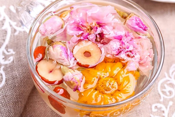 Blended herbal tea looks very beautiful