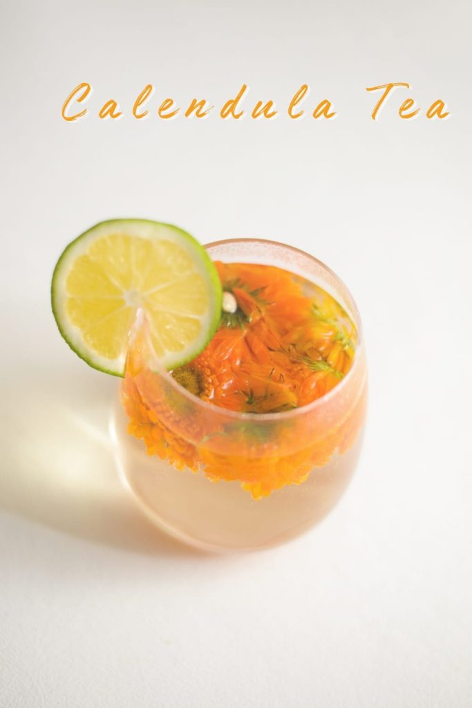 a cup of calendula tea